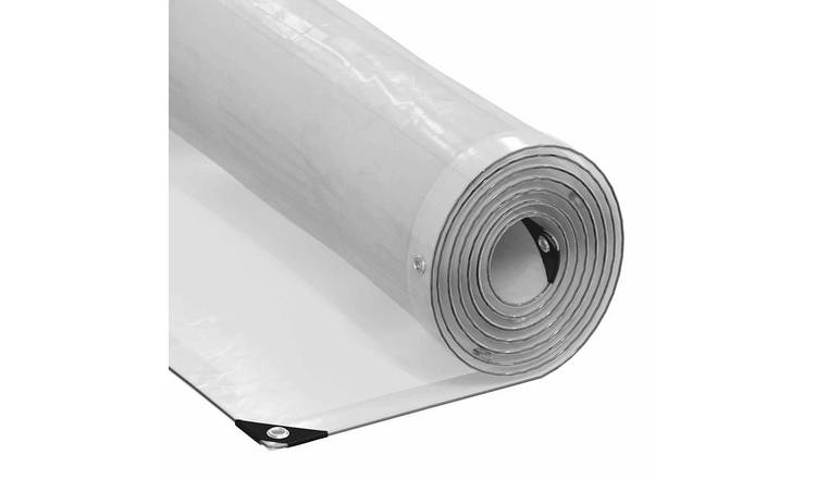 Walplus Plant Cover with Eyelets - Transparent and Black - 200 x 400 cm