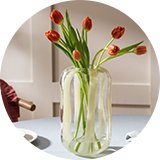 Habitat Art Glass Stripe Vase - Yellow.