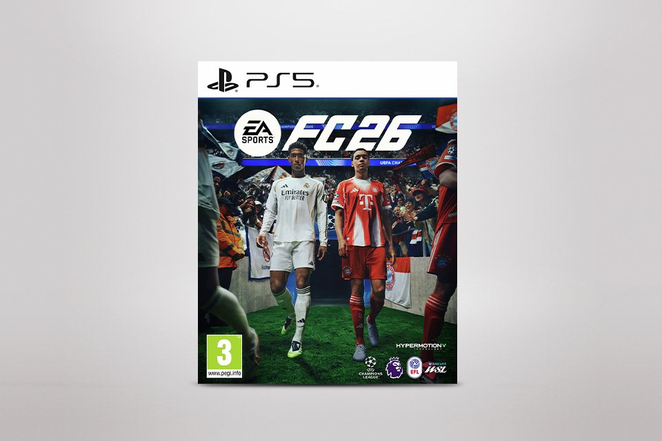 Save 50% on EA FC 26 PS5. When bought with selected PS5 consoles.