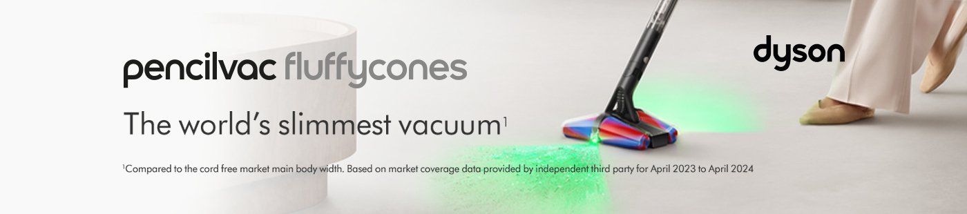 Dyson pencilvac fluffycones. The world's slimmest vacuum.