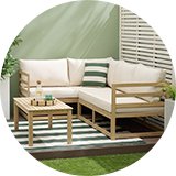 Habitat Evissa 5 Seater Wooden Garden Corner Sofa Set.