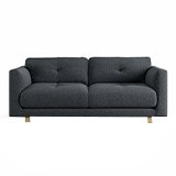 Habitat Emely Fabric 2 Seater Sofa - Charcoal - Ash Leg.
