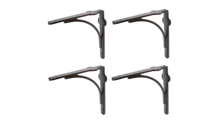 Hammer & Tongs Curved Iron Shelf Bracket - Black - Set of 4