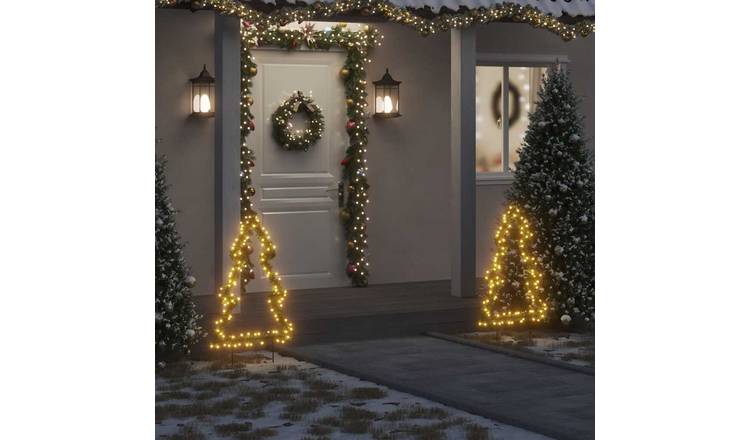 Walplus Iron Christmas Light Decoration with Ground Spikes Tree 115 LEDs - 90 cm