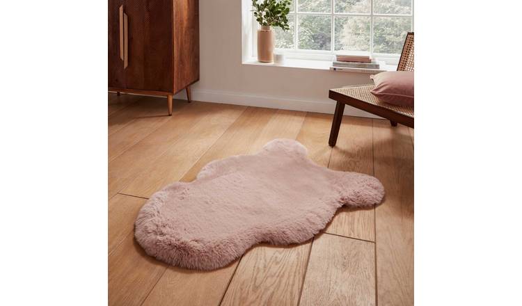 Mega Flooring Pink Shaggy Plain Rug - 60 x 90cm
