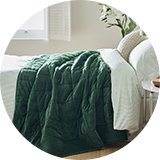 Cushions and blankets.