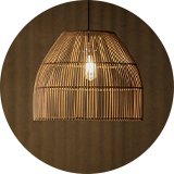 Rattan, wicker & wooden lampshades.