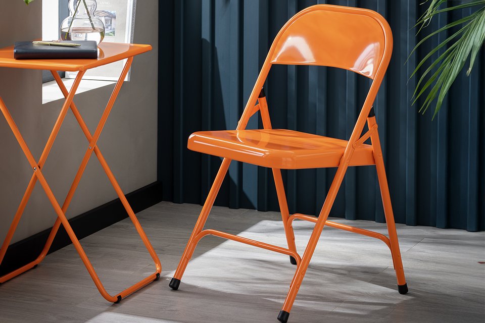 Habitat Macadam Metal Folding Chair - Orange.