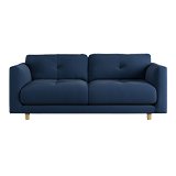 Habitat Emely Fabric 2 Seater Sofa - Navy Blue - Ash Leg.