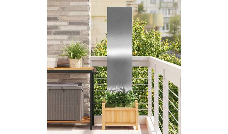 Walplus Stainless Steel Garden Privacy Screen - Silver - 32 x 1.7 x 140 cm