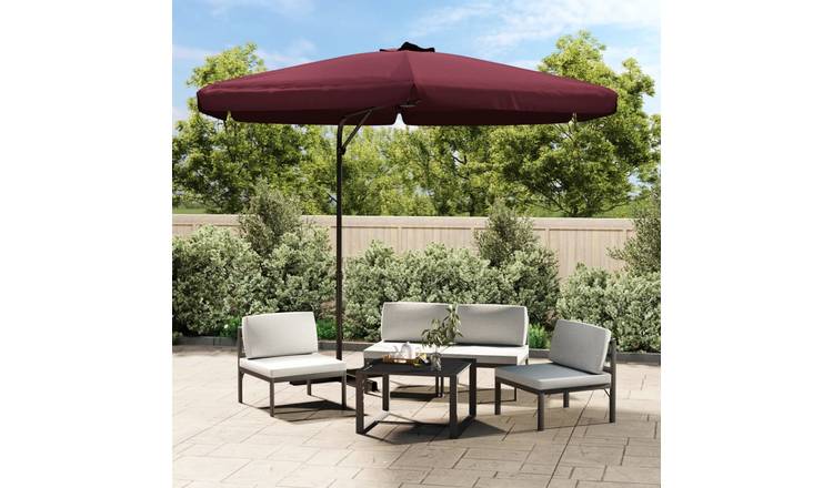 Walplus Polyester Garden Parasol - Bordeaux Red - 300 x 250 cm