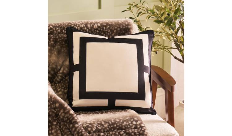 OHS 2 Pack Square Print Cushion Covers 45 x 45cm - Mono