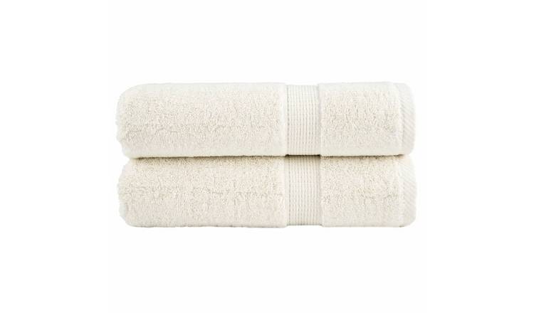 Walplus Pack of 2 Cotton Hand Towels - Cream - 50 x 100 cm