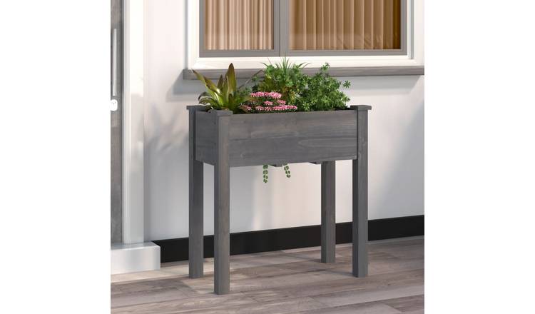 Walplus Firwood Garden Planter - Grey - 71 x 37 x 76 cm