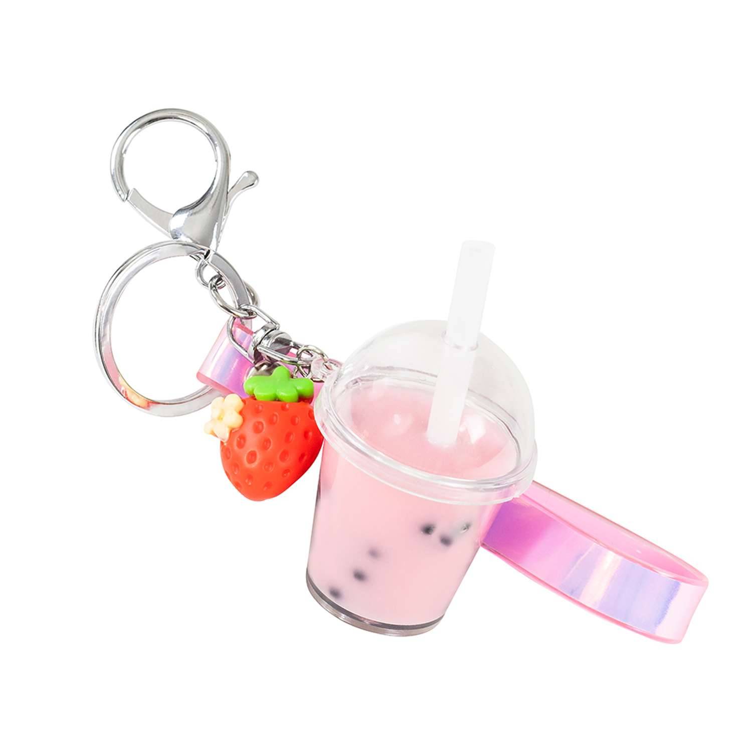 Tiger Tribe Bag Charm Kit Strawberry Bubble Tea - 6 Years + - Image 4