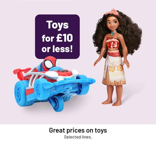 Great prices on toys. Selected lines.