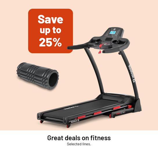 Great deals on fitness. Selected lines.
