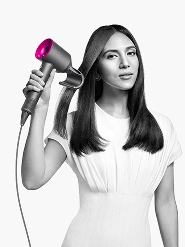 Fast drying. No extreme heat. Now with the new flyaway attachment. Shop Dyson hairdryer.