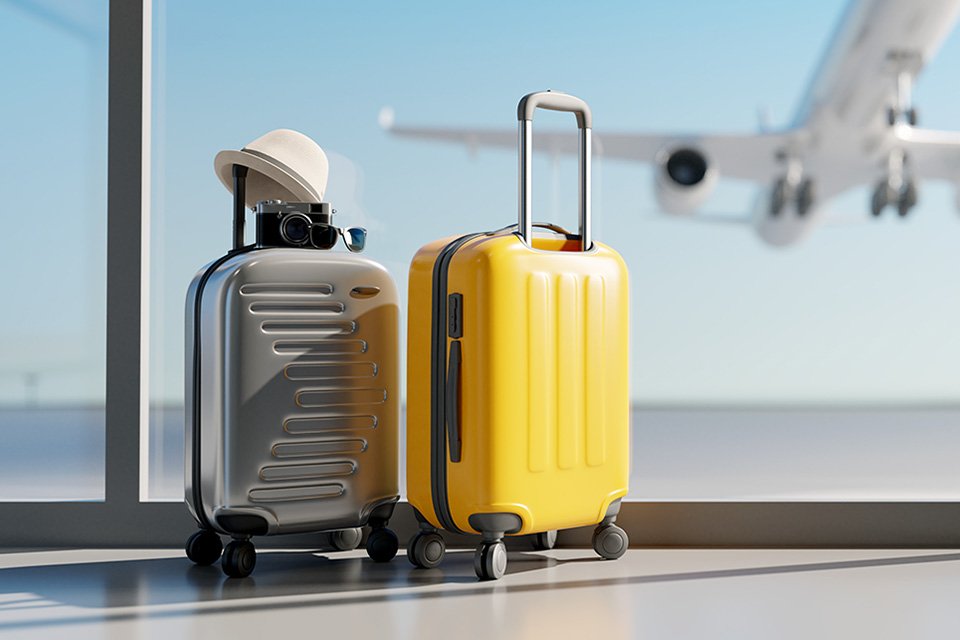 suitcases in airport