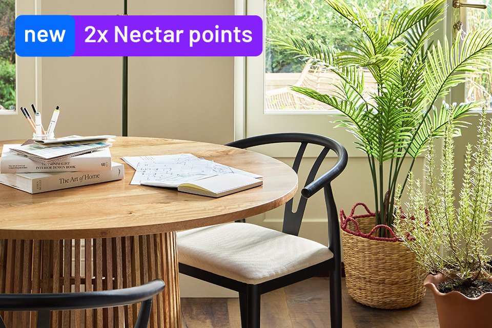 2x Nectar points. Fresh new finds from £12. Ease into a spring state of mind with our latest home and furniture.