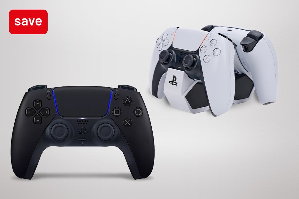 Buy a selected Playstation 5 console or controller and save 30% on a selected twin charging station.