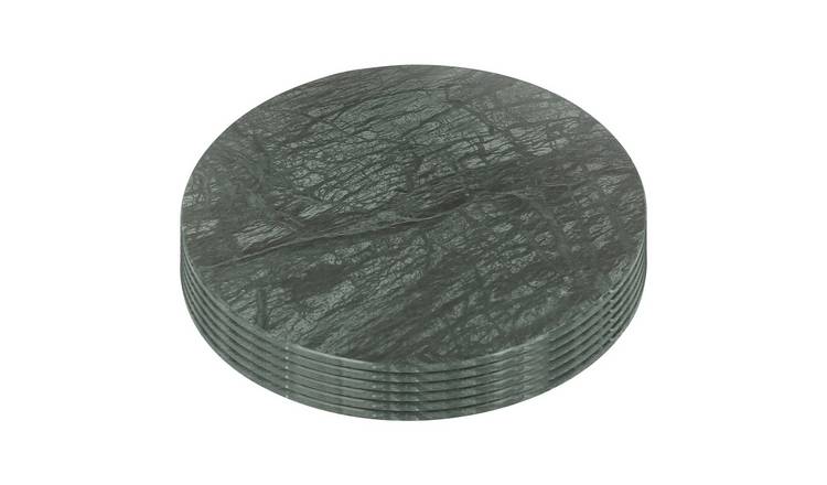 Argon Tableware Round Marble Placemats Pack of 6 - Green