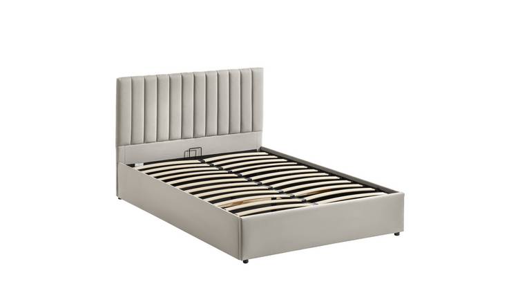 Vida Designs Vellaro King Ottoman Linen Fabric Bed - Beige