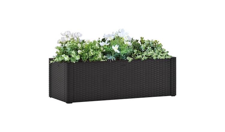 Walplus Polypropylene Raised Garden Bed - Anthracite - 100 x 43 x 33 cm