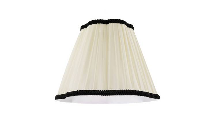Happy Homewares Ivory White Victorian Pleated Faux Silk Lampshade - 30cm