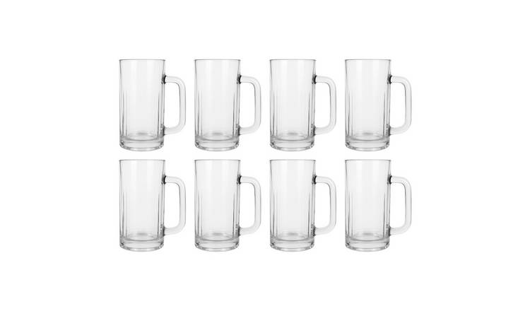 Argon Tableware Glass Pint Beer Mugs - Pack of 8