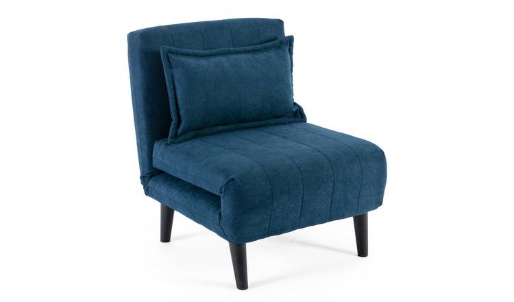 Furniture Online Harper 1 Seater Folding Clic Clac Fabric Sofa Bed - Blue