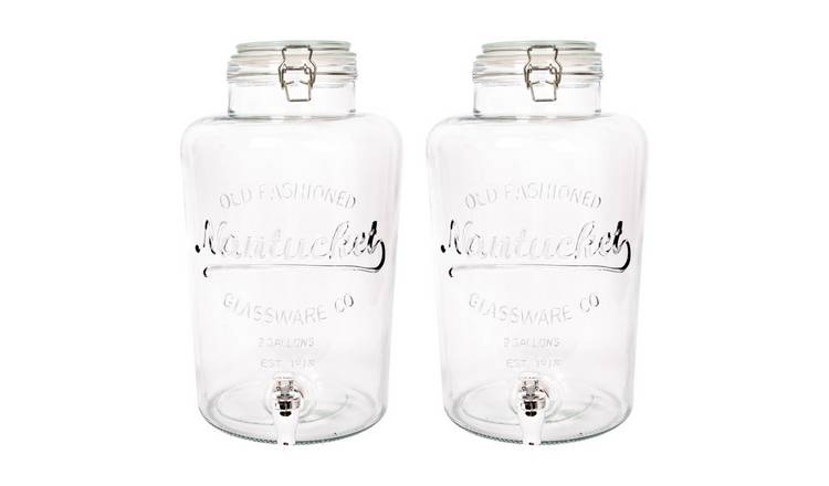 Rink Drink Glass Drinks Dispensers with Tap - Pack of 2 - 8.7L