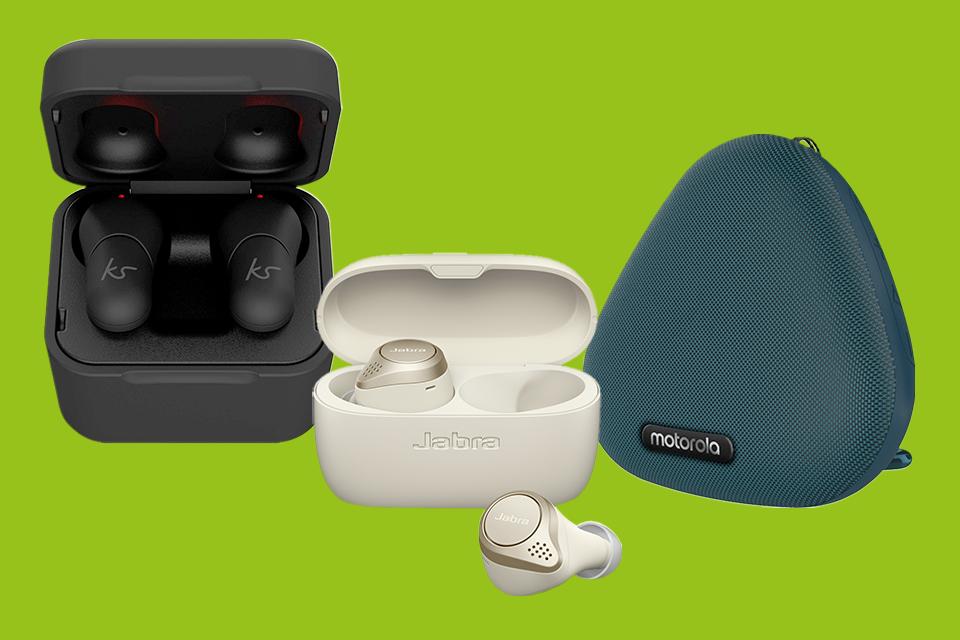 Image of headphones and a speaker