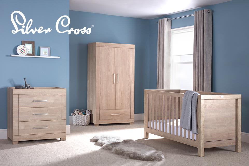 Image of a brown and blue baby room