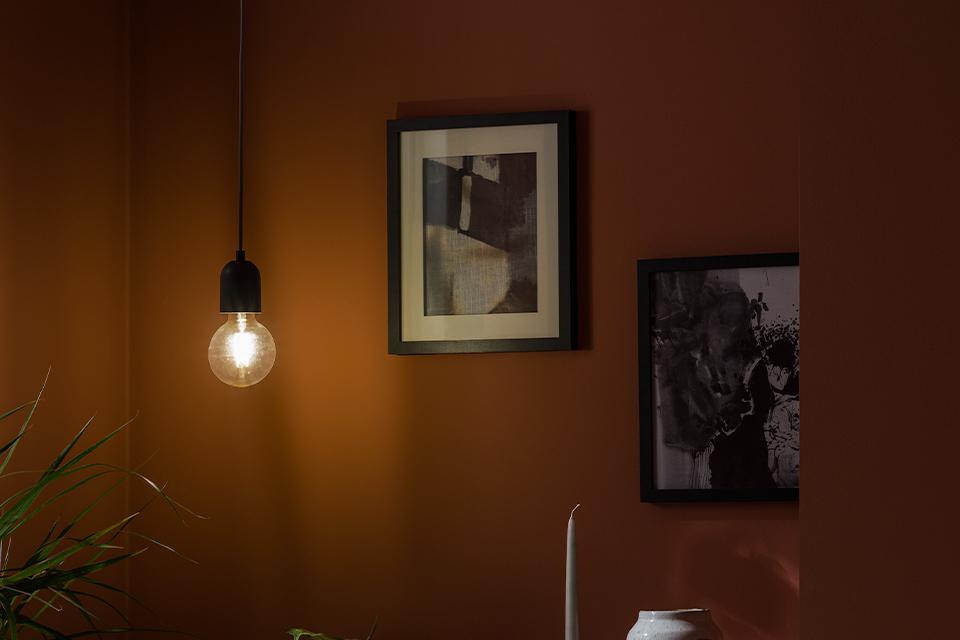 Image of a pendant light with an exposed bulb.