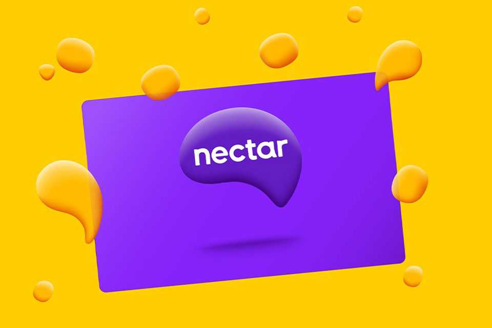 Nectar card against yellow background.