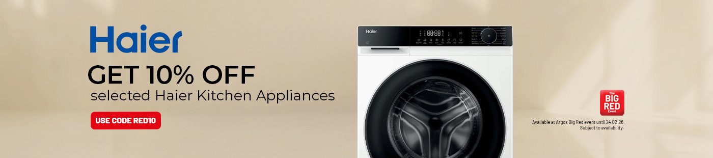 The Big Red Event. Haier. Get 10% off selected Haier kitchen appliances use code RED10.