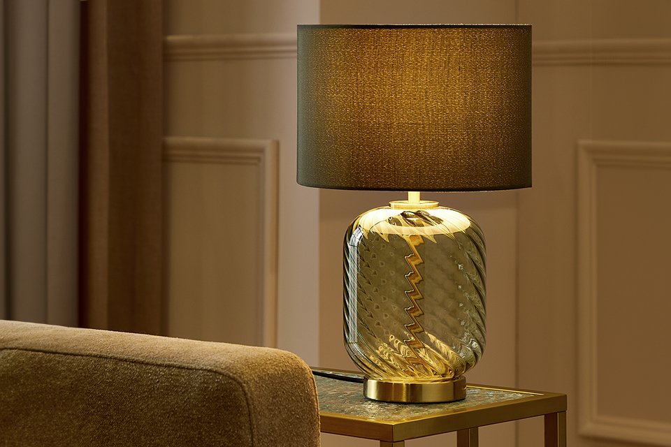 Argos Home Swirl Glass Table Lamp - Green.