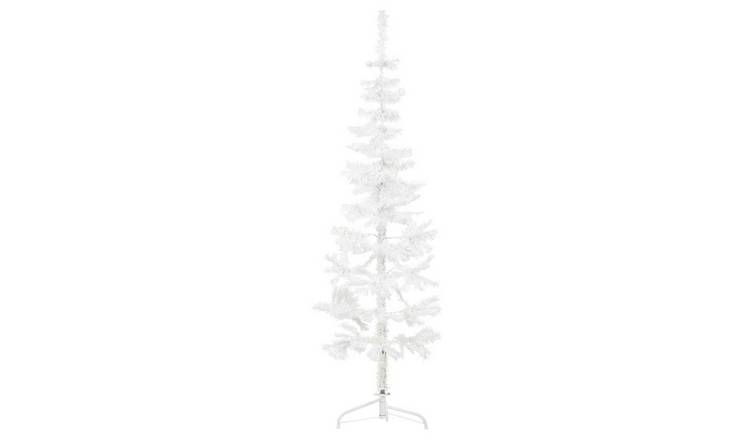 Walplus 176 Branch Tips Slim Half Artificial Christmas Tree - White - 150 cm