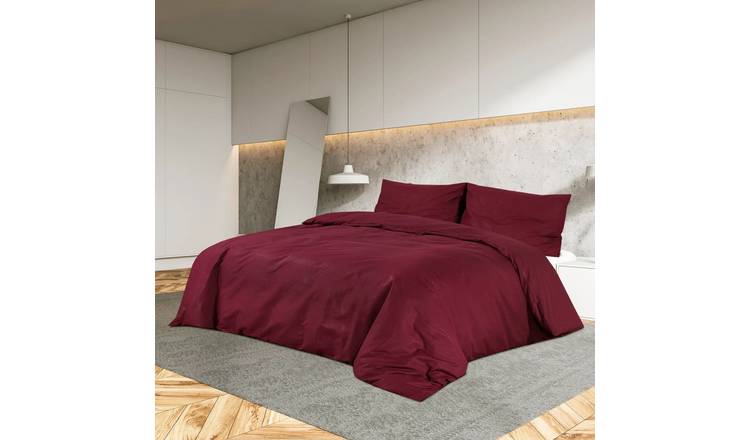 Walplus Microfibre Duvet Cover Set - Bordeaux - 220 x 240 cm