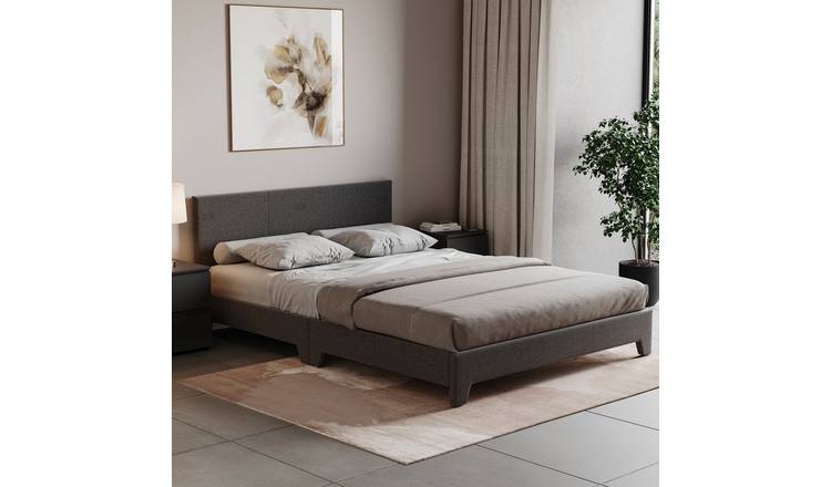 Vida Designs Victoria Linen Double Bed - Dark Grey