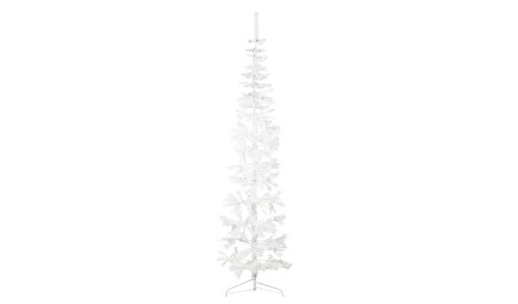 Walplus 324 Branch Tips Slim Half Artificial Christmas Tree - White - 240 cm