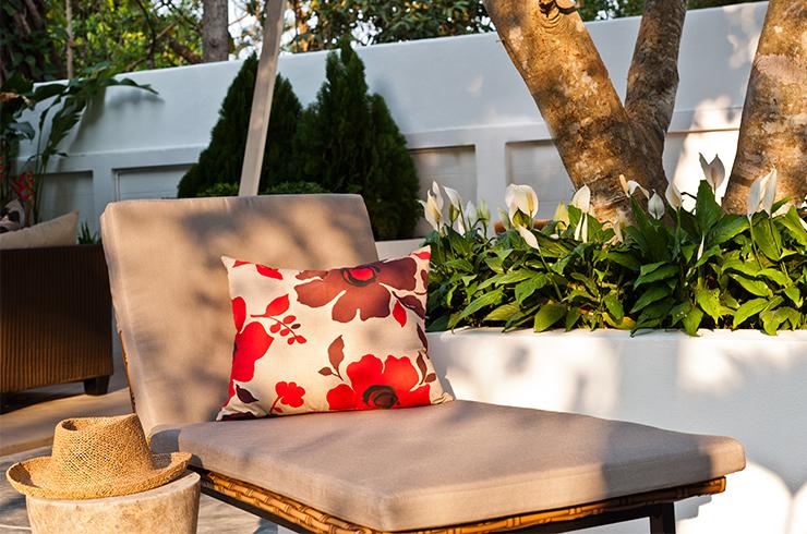 Home Habitat Seville Sun Lounger Cushion Orange