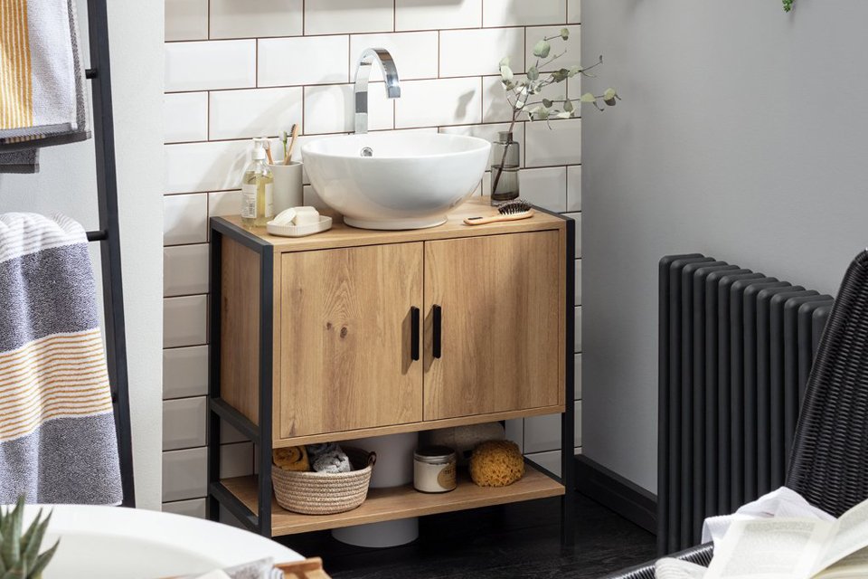 Habitat Loft Living Under Sink Unit in oak finish.