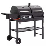 Charcoal and gas BBQs.