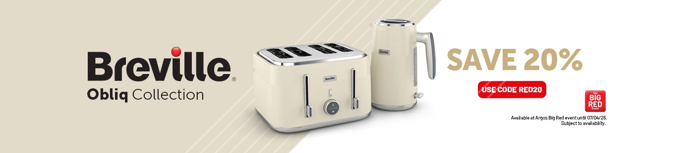 The Big Red Event. Breville. Obliq collection. Save 20%. Use code RED20.