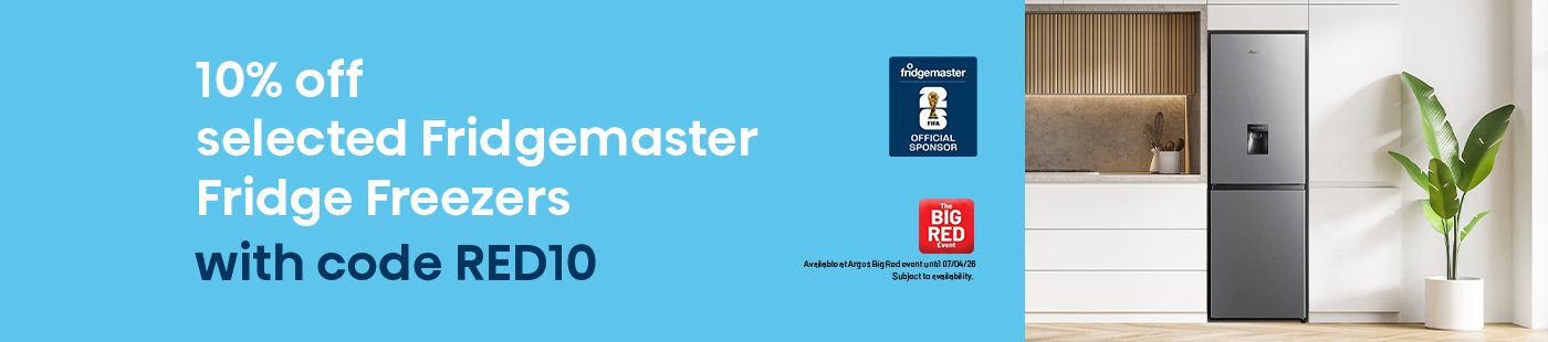The Big Red Event. 10% off selected Fridgemaster fridge freezers with code RED10.