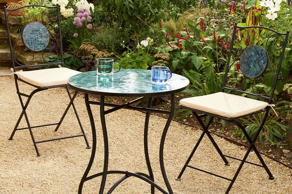 Argos Home Mosaic 2 Seater Metal Garden Bistro Set.