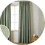 Habitat Herringbone Pencil Pleat Curtains - Green.