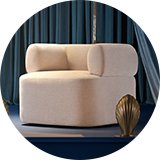 Coralie Fabric Swivel Chair Natural.
